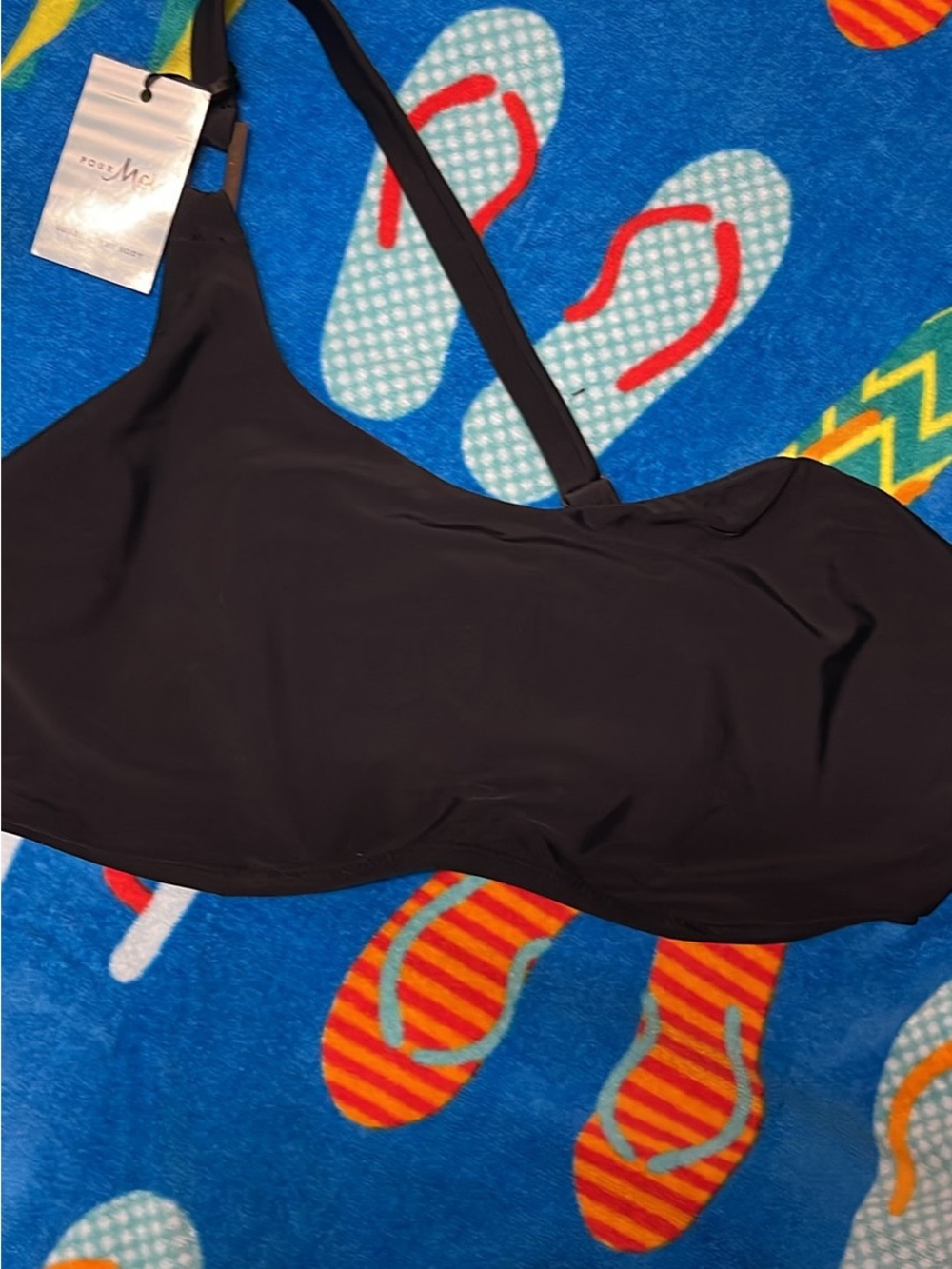 Pour Moi Black One-Shoulder Swim Top